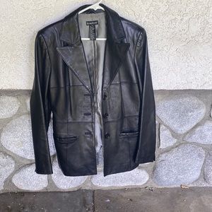 Bebe black leather jacket. Medium
